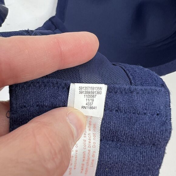 Cacique Size 38F Bra Lightly Lined Full Coverage Underwired Blue Floral Women’s - Picture 11 of 12